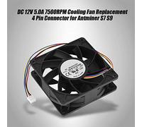 Keenso Ventilador de Enfriamiento de 4 Pasadores Moldeado por Inyección de 7500 Rpm para Antminer S7 S9 - Rodamientos de Bolas Dobles para un Rendimiento Preciso
