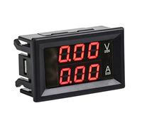 Keenso Voltímetro Ampereméreo CC 3 Dígitos con 3 Dígitos con Protección de Polaridad Inversa e Instalación Simple (Fuerta de fondo de retroceso Rojo 10A)