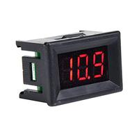 Keenso Voltímetro Digital Medidor de Voltaje con Pantalla LED de Alta Precisión para Uso Doméstico Plástico Rojo Verde Azul (Retroiluminación de fuente roja)