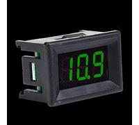 Keenso Voltímetro Digital Medidor de Voltaje con Pantalla LED de Alta Precisión para Uso Doméstico Plástico Rojo Verde Azul (Retroiluminación de fuente verde)