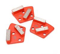 Keenso Zapatas de Pulido de Diamante para Corte Agresivo de Concreto, Diseño Trapezoidal de 3 Piezas con 2 Dientes Largos en Mandarina, Herramientas Abrasivas de Alto Rendimiento