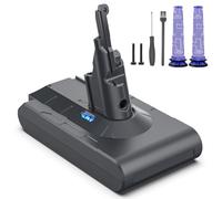 Keenstone 8000 mAh Batería para Dyson V8 SV10 - Compatible con la Aspiradora V8 Absolute Fluffy Animal Plus Motorhead - Incluye 2 Filtros, Destornillador y Tornillos