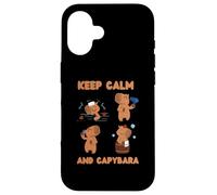 Keep Calm and Capybara Agua Caliente Aguas Termales Carcasa para iPhone 16