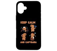 Keep Calm and Capybara Agua Caliente Aguas Termales Carcasa para iPhone 16 Plus