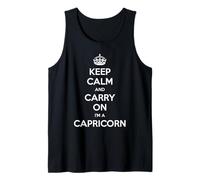 Keep Calm and Carry On I'm a Capricornio - Funny Astrology Camiseta sin Mangas