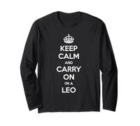 Keep Calm and Carry On I'm a Leo - Funny Astrology Manga Larga