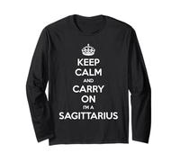 Keep Calm and Carry On I'm a Sagitario - Funny Astrology Manga Larga