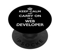 Keep Calm and Carry On I'm a Web Developer - Divertido PopSockets PopGrip Adhesivo