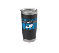 Keep Calm And Dive Scuba Funny Diver Diving Vaso térmico de acero inoxidable de doble pared