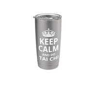 Keep Calm and Do Tai Chi/Diseño de arte marcial Vaso térmico de acero inoxidable de doble pared