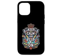 Keep Calm and Flip On Pinball Machine Arcade Gamer Carcasa para iPhone 12/12 Pro