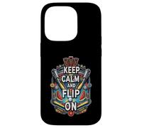Keep Calm and Flip On Pinball Machine Arcade Gamer Carcasa para iPhone 14 Pro