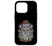 Keep Calm and Flip On Pinball Machine Arcade Gamer Carcasa para iPhone 16 Pro