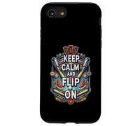 Keep Calm and Flip On Pinball Machine Arcade Gamer Carcasa para iPhone SE (2020) / 7/8