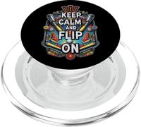 Keep Calm and Flip On Pinball Machine Arcade Gamer PopSockets PopGrip para MagSafe