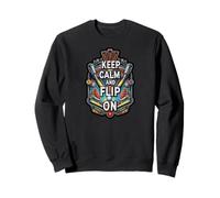 Keep Calm and Flip On Pinball Machine Arcade Gamer Sudadera
