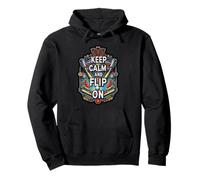 Keep Calm and Flip On Pinball Machine Arcade Gamer Sudadera con Capucha
