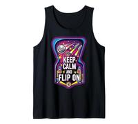 Keep Calm and Flip On Retro Pinball Arcade Game Camiseta sin Mangas