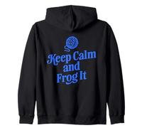 Keep Calm and Frog It Funny Knitting Sudadera con Capucha