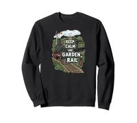 Keep Calm and Garden Rail Model Train Hobbyist Sudadera