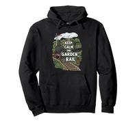 Keep Calm and Garden Rail Model Train Hobbyist Sudadera con Capucha