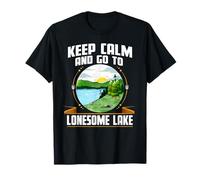 Keep Calm And Go To Lonesome Lake Camping Sayings Camper Camiseta