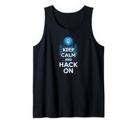 Keep Calm and Hack On Hacker Skull Circuit Board Camiseta sin Mangas