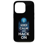 Keep Calm and Hack On Hacker Skull Circuit Board Carcasa para iPhone 13 Pro