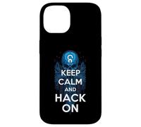 Keep Calm and Hack On Hacker Skull Circuit Board Carcasa para iPhone 14