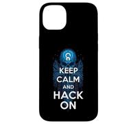 Keep Calm and Hack On Hacker Skull Circuit Board Carcasa para iPhone 14 Plus