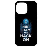 Keep Calm and Hack On Hacker Skull Circuit Board Carcasa para iPhone 14 Pro MAX