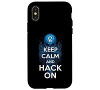 Keep Calm and Hack On Hacker Skull Circuit Board Carcasa para iPhone X/XS