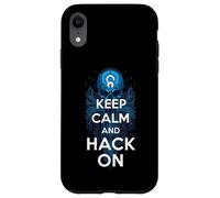 Keep Calm and Hack On Hacker Skull Circuit Board Carcasa para iPhone XR