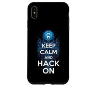 Keep Calm and Hack On Hacker Skull Circuit Board Carcasa para iPhone XS MAX