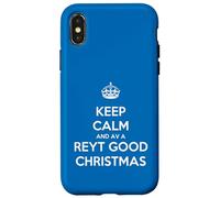 Keep Calm and Have A Reyt Good Christmas - Corona con Texto en inglés Carcasa para iPhone X/XS