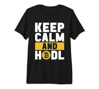 Keep Calm and HODL Crypto Token Blockchain Criptomoneda Camiseta Premium