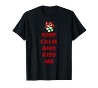 Keep Calm and Kiss Me Novedad Navidad Camiseta