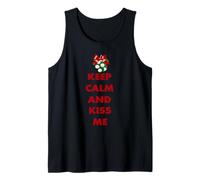 Keep Calm and Kiss Me Novedad Navidad Camiseta sin Mangas