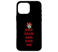 Keep Calm and Kiss Me Novedad Navidad Carcasa para iPhone 16 Pro MAX