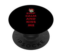 Keep Calm and Kiss Me Novedad Navidad PopSockets PopGrip Adhesivo