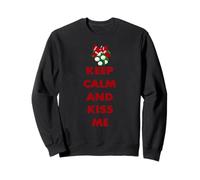 Keep Calm and Kiss Me Novedad Navidad Sudadera