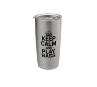 Keep Calm and Play Bass Bassist Bass Player Vaso térmico de acero inoxidable de doble pared