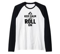 Keep Calm and Roll BJJ Lucha contra el Suelo No-Gi Dojo Camiseta Manga Raglan