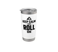 Keep Calm and Roll BJJ Lucha contra el suelo No-Gi Dojo Vaso térmico de acero inoxidable de doble pared