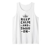 Keep Calm and Swag On Cita Divertida Refrán Motivacional Camiseta sin Mangas