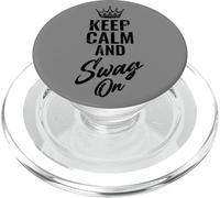 Keep Calm and Swag On Cita Divertida Refrán Motivacional PopSockets PopGrip para MagSafe