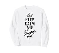 Keep Calm and Swag On Cita Divertida Refrán Motivacional Sudadera