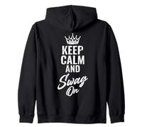 Keep Calm and Swag On Cita Divertida Refrán Motivacional Sudadera con Capucha