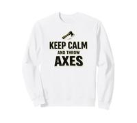 Keep Calm and Throw Axes de papá lanzando Hacha de leñador Sudadera