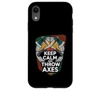 Keep Calm and Throw Axes Funny Axe Throwing Design Carcasa para iPhone XR
